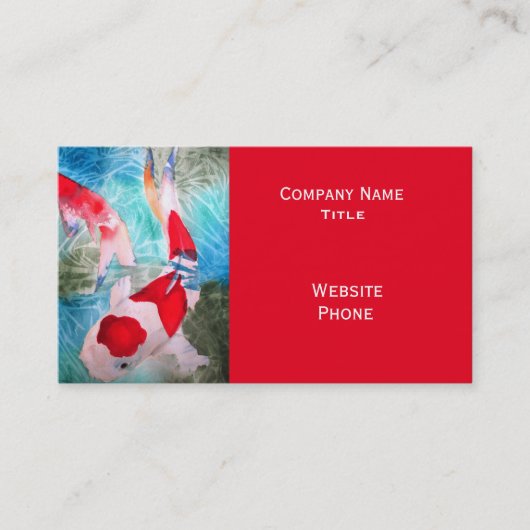 Kohaku Koi 2 Japanse vis stijlvol oosterlijk Visitekaartje (Voorkant)