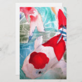 Kohaku Koi 2 Japanse waterverf Briefpapier (Voorkant / Achterkant)