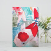 Kohaku Koi 2 Japanse waterverf Briefpapier (Staand voorkant)