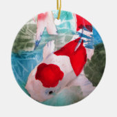 Kohaku Koi 2 Japanse waterverf Keramisch Ornament (Voorkant)