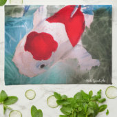 Kohaku Koi 2 Japanse waterverf Theedoek (Gevouwen)