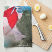 Kohaku Koi 2 Japanse waterverf Theedoek (Quarter Fold)