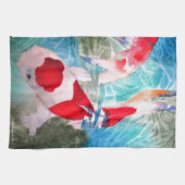 Kohaku Koi 2 Japanse waterverf Theedoek (Horizontaal)