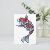 Kohaku Koi Fish Briefkaart (Staand voorkant)