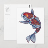 Kohaku Koi Fish Briefkaart (Voorkant / Achterkant)
