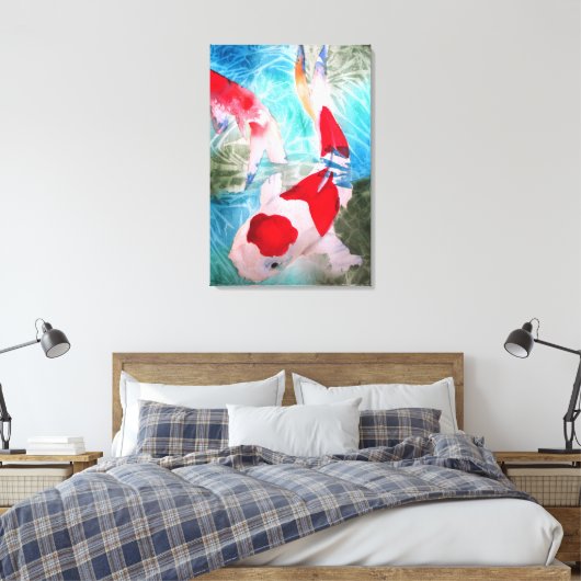 Kohaku Koi II Japanse vis originele kunst Canvas Afdruk (Insitu (Slaapkamer))