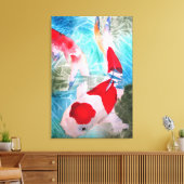 Kohaku Koi II Japanse vis originele kunst Canvas Afdruk (Insitu (Woonkamer))