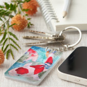 Kohaku Koi II Japanse viswaterverf Sleutelhanger (Voorkant Rechts)