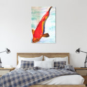 Kohaku Koi Japans vis originele waterverf kunst Canvas Afdruk (Insitu (Slaapkamer))