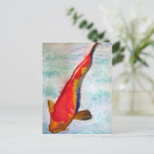 Kohaku Koi Japanse vis waterverf kunst Briefkaart (Staand voorkant)