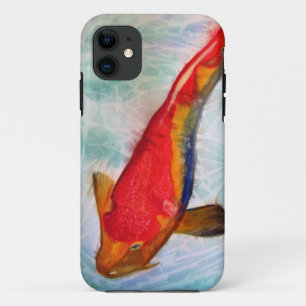 Kohaku Koi Japanse vis waterverf kunst iPhone 11 Hoesje