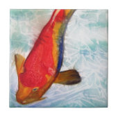 Kohaku Koi Japanse vis waterverf kunst Tegeltje (Voorkant)