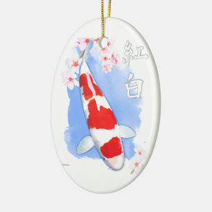 Kohaku Koi Keramisch Ornament