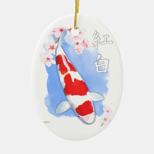 Kohaku Koi Keramisch Ornament (Voorkant)