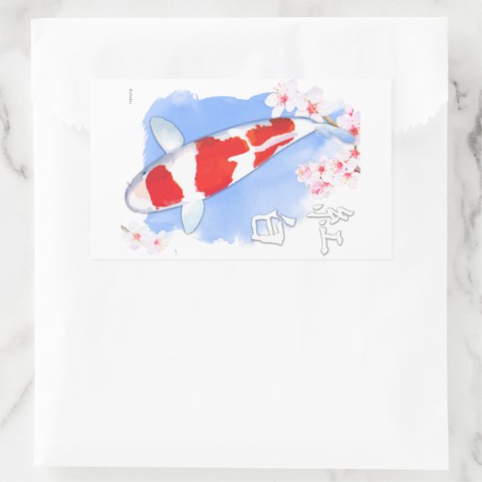 Kohaku Koi Rechthoekige Sticker (Tas)