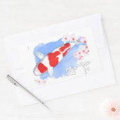 Kohaku Koi Rechthoekige Sticker (Envelop)