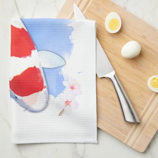 Kohaku Koi Theedoek (Quarter Fold)