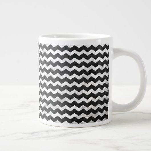 Kohl Black Chevron Pattern Grote Koffiekop (Rechts)