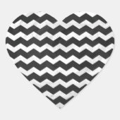 Kohl Black Chevron Pattern Hart Sticker (Voorkant)