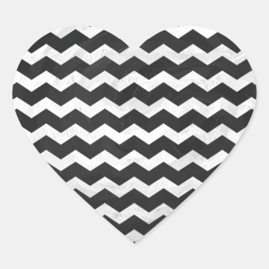 Kohl Black Chevron Pattern Hart Sticker (Voorkant)