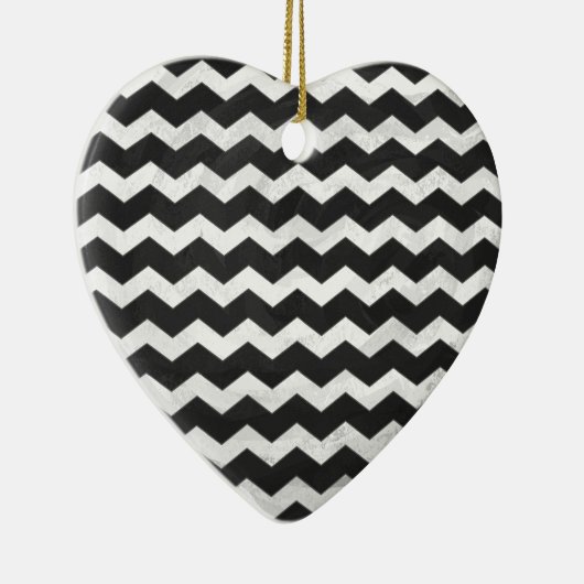Kohl Black Chevron Pattern Keramisch Ornament (Rechts)