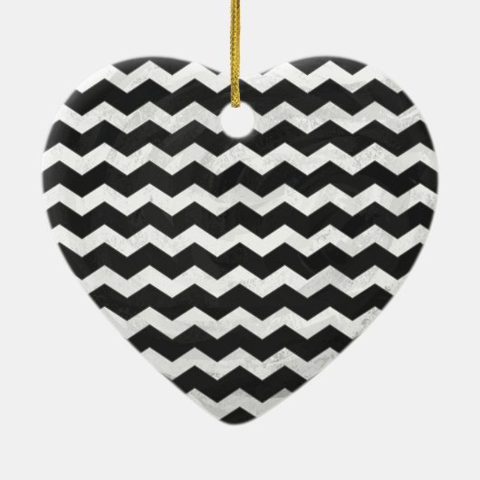 Kohl Black Chevron Pattern Keramisch Ornament (Achterkant)