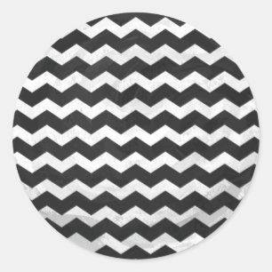 Kohl Black Chevron Pattern Ronde Sticker