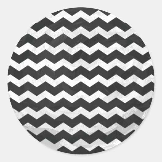 Kohl Black Chevron Pattern Ronde Sticker (Voorkant)