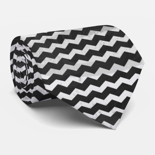 Kohl Black Chevron Pattern Stropdas (Opgerold)