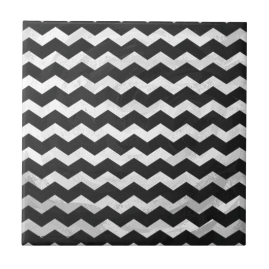 Kohl Black Chevron Pattern Tegeltje (Voorkant)