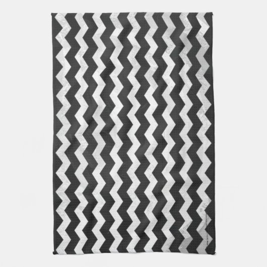 Kohl Black Chevron Pattern Theedoek (Verticaal)
