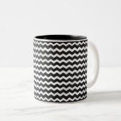 Kohl Black Chevron Pattern Tweekleurige Koffiemok (Voorkant rechts)