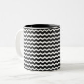 Kohl Black Chevron Pattern Tweekleurige Koffiemok (Voorkant links)