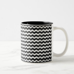 Kohl Black Chevron Pattern Tweekleurige Koffiemok
