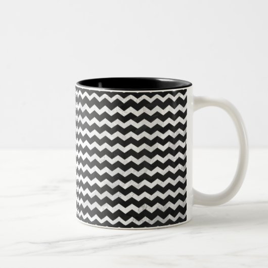 Kohl Black Chevron Pattern Tweekleurige Koffiemok (Rechts)