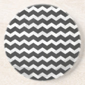 Kohl Black Chevron Pattern Zandsteen Onderzetter (Voorkant)