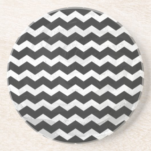 Kohl Black Chevron Pattern Zandsteen Onderzetter (Voorkant)
