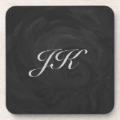 Kohl Black Monogram persoonlijk Drankjes Onderzetter (Voorkant)