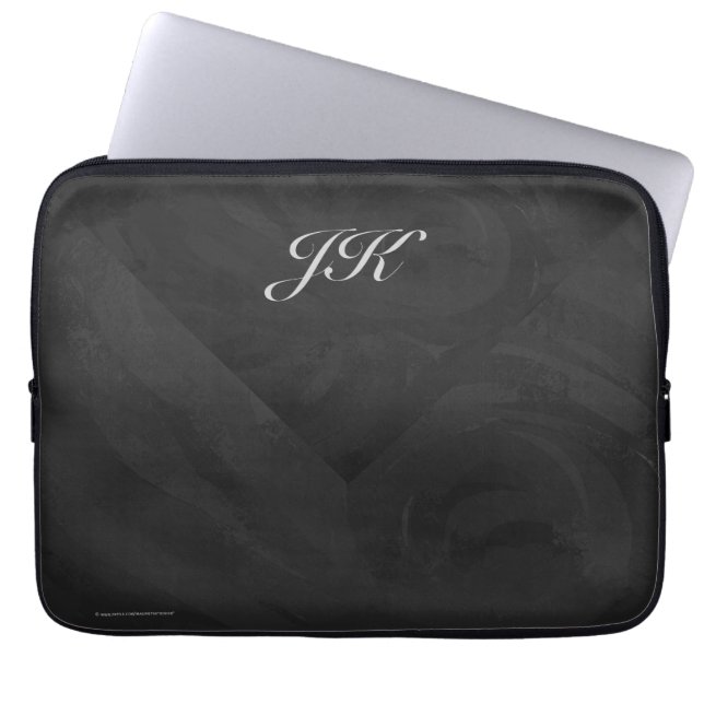 Kohl Black Monogram persoonlijk Laptop Sleeve (Voorkant)