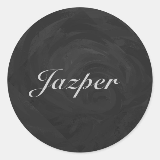 Kohl Black Monogram persoonlijk Ronde Sticker (Voorkant)