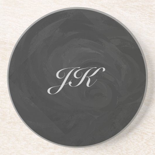 Kohl Black Monogram persoonlijk Zandsteen Onderzetter (Voorkant)