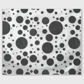 Kohl Black Polka Dot Pattern Cadeaupapier (Vlak)