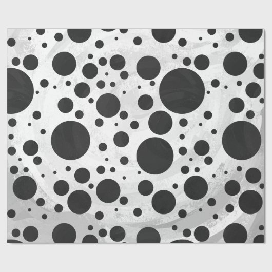 Kohl Black Polka Dot Pattern Cadeaupapier (Vlak)