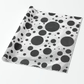 Kohl Black Polka Dot Pattern Cadeaupapier (Uitgerold)