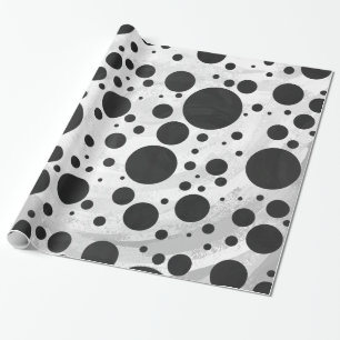 Kohl Black Polka Dot Pattern Cadeaupapier
