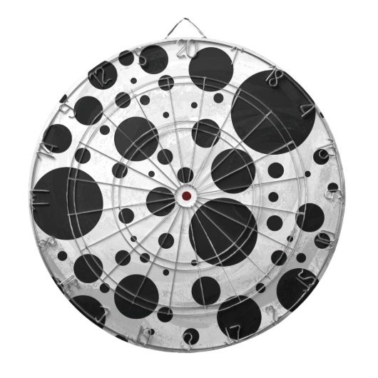 Kohl Black Polka Dot Pattern Dartbord (Voorkant)