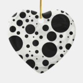 Kohl Black Polka Dot Pattern Keramisch Ornament (Achterkant)