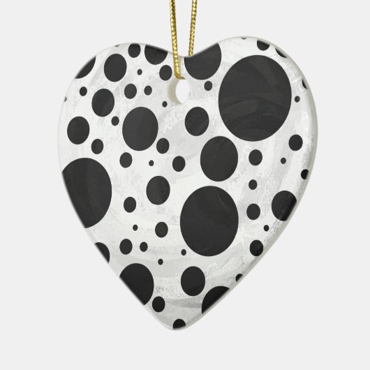 Kohl Black Polka Dot Pattern Keramisch Ornament (Links)