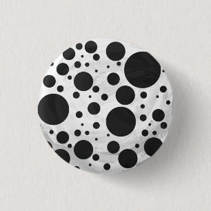 Kohl Black Polka Dot Pattern Ronde Button 3,2 Cm