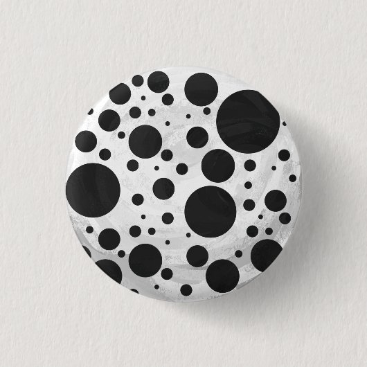 Kohl Black Polka Dot Pattern Ronde Button 3,2 Cm (Voorkant)